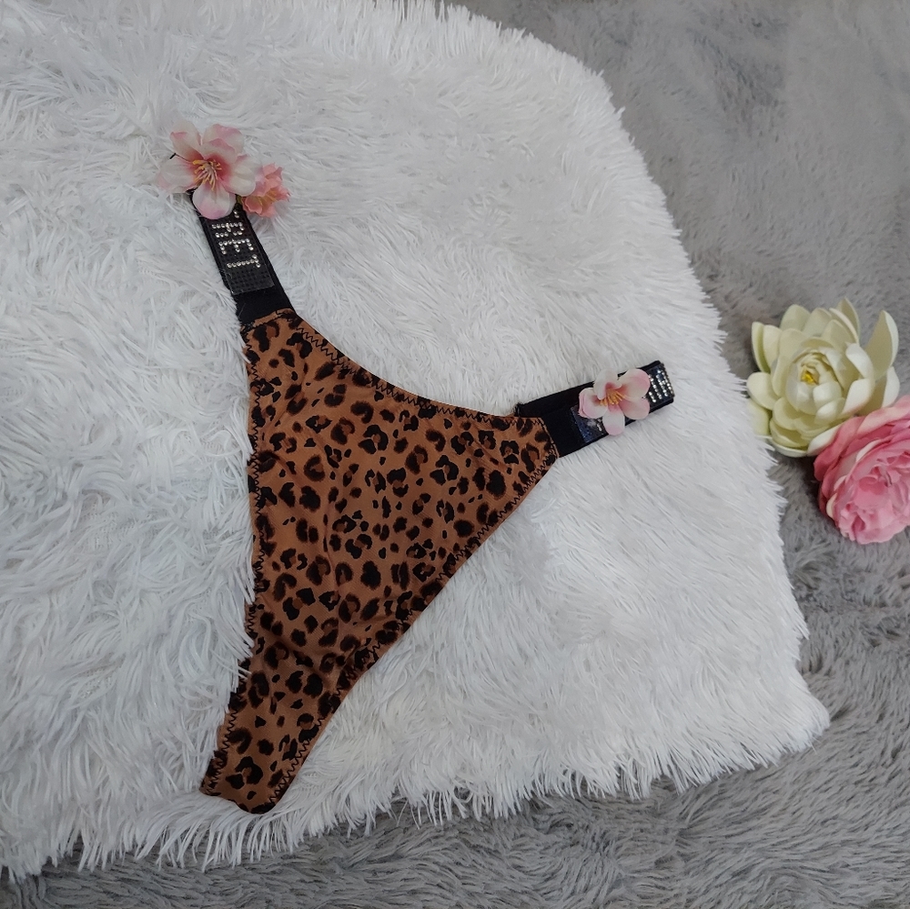 Leopard Satin Thong. Panties Satin. Women Satin.